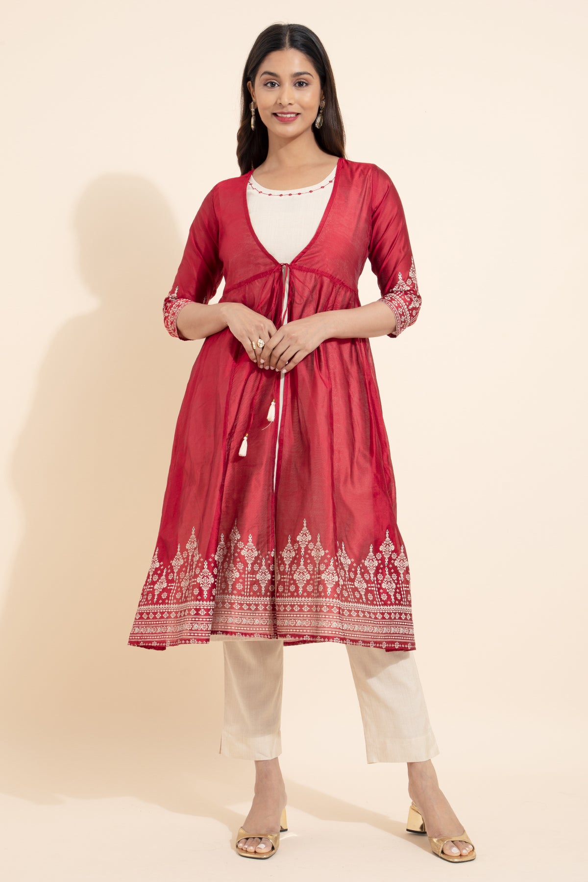 Kurta top with overcoat best sale