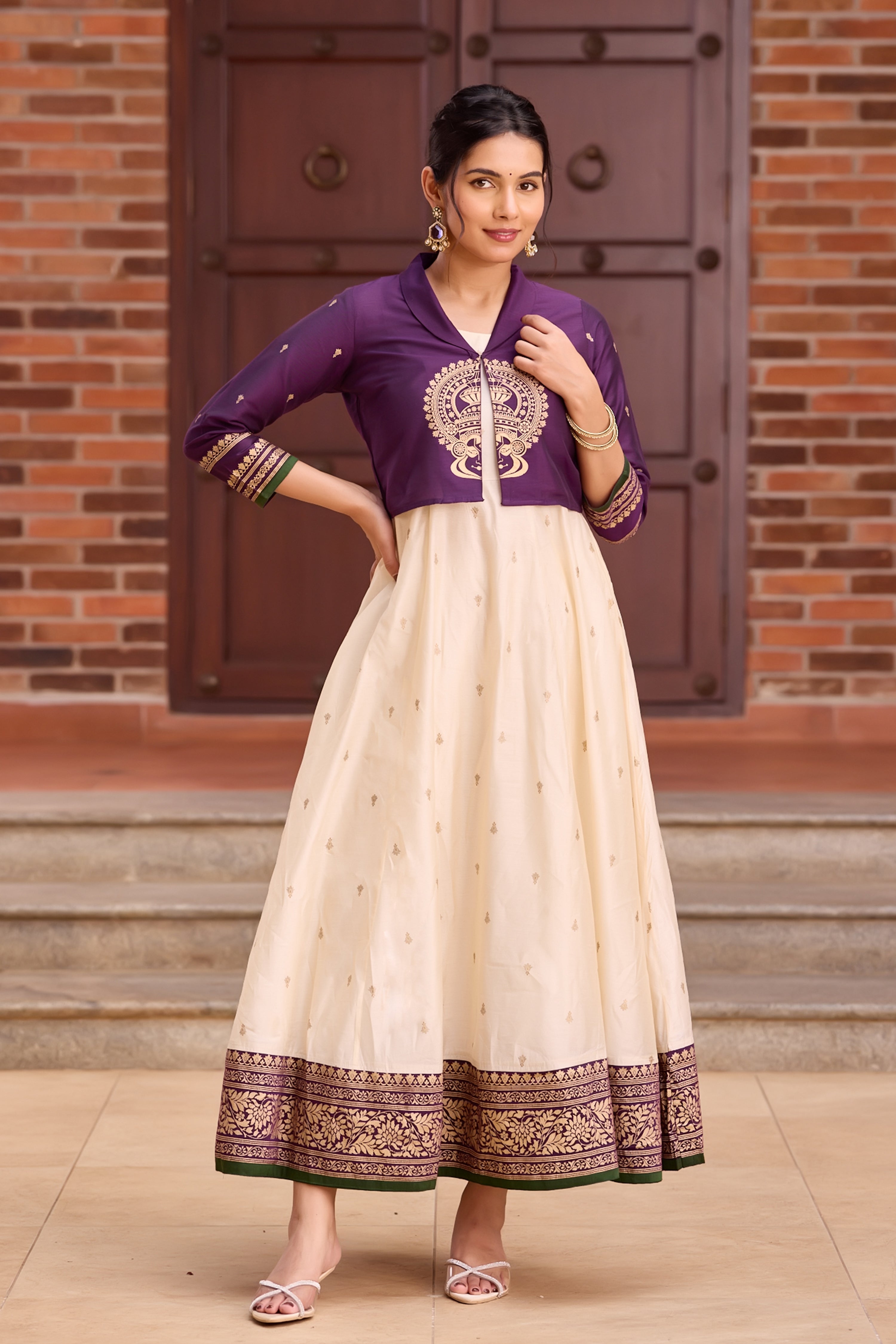 slim fit dress slacks White Off-Shoulder Long-Sleeved Wedding Dress with High Slit and Flowing Train main image 0