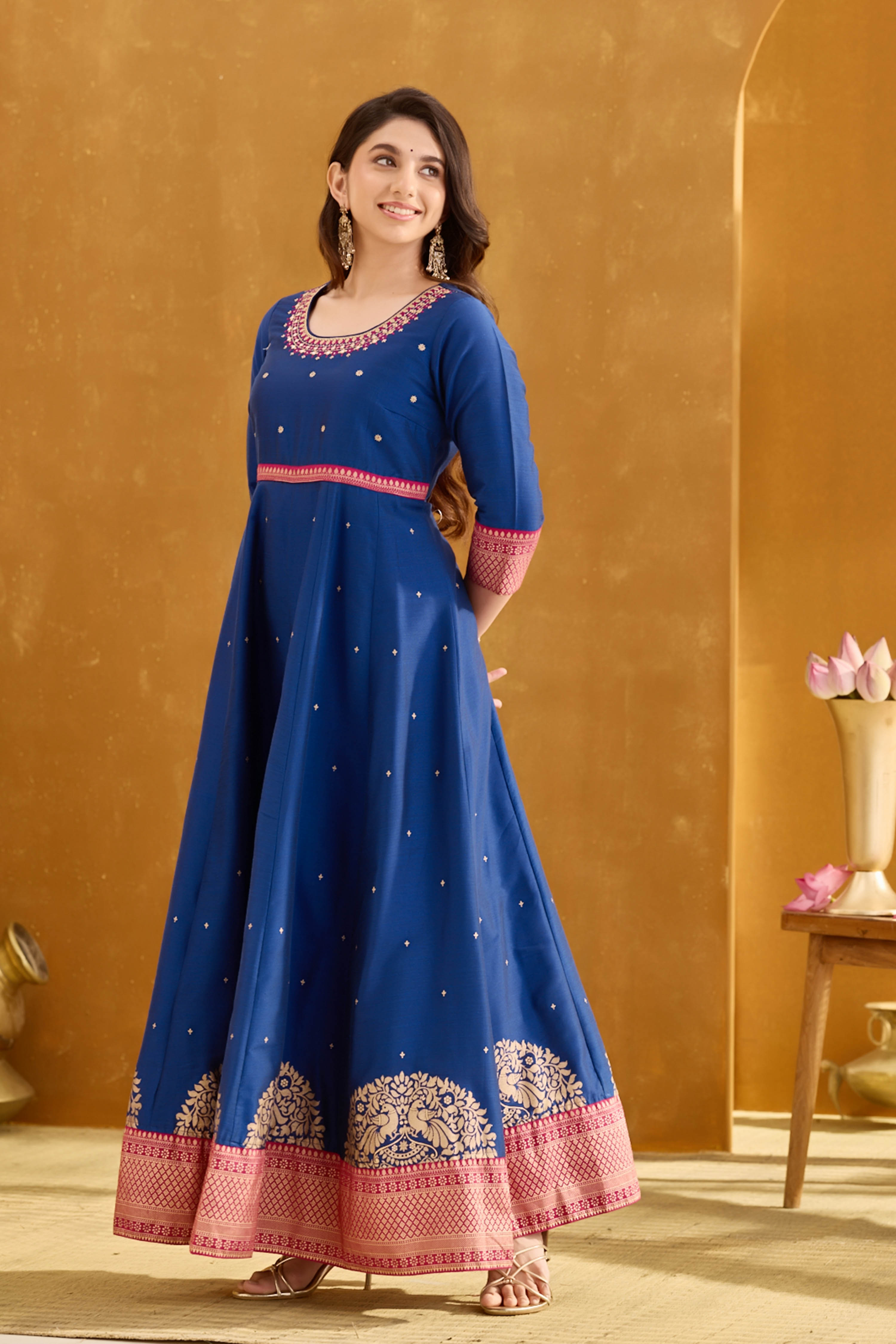 slim fit dress slacks Buy Blue Golden Anarkali Suit In USA, UK, Canada, Australia, Newzeland  online