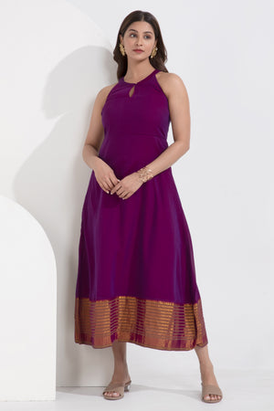 Handloom Manglagiri Magenta Contemporary Ethnic Dress