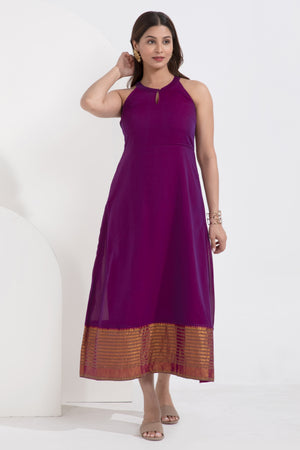 Handloom Manglagiri Magenta Contemporary Ethnic Dress