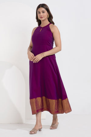 Handloom Manglagiri Magenta Contemporary Ethnic Dress