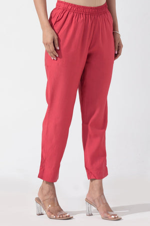 Floral Printed Linen Off-White & Pink Kurta Pant