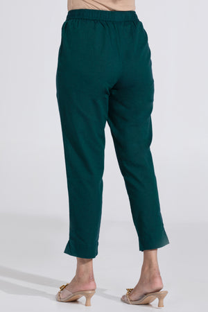 Purple Mangalagiri Kurta with Green Cotton Pants