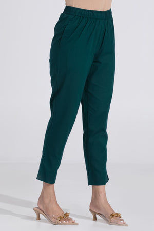 Purple Mangalagiri Kurta with Green Cotton Pants