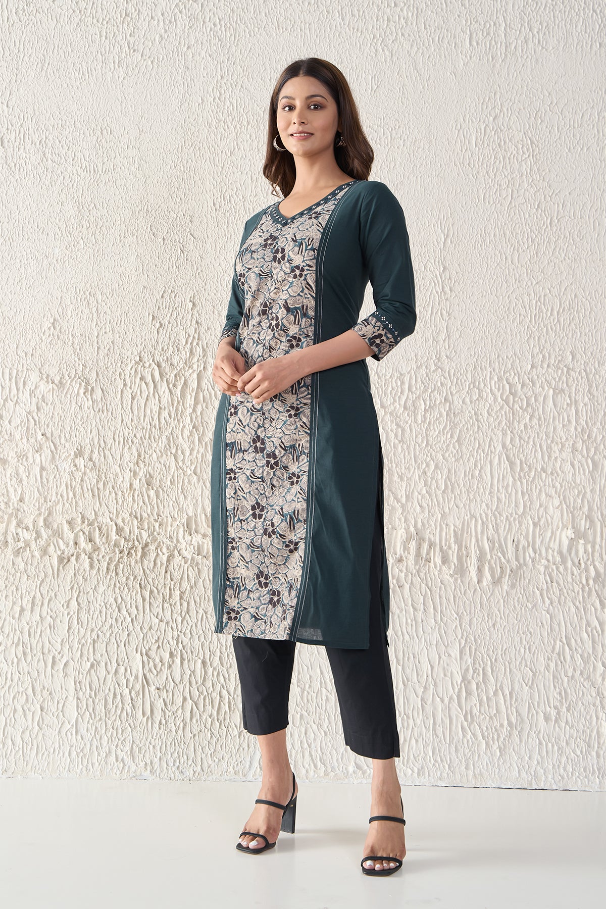 Kalamkari Printed Cotton Dark Blue Kurta