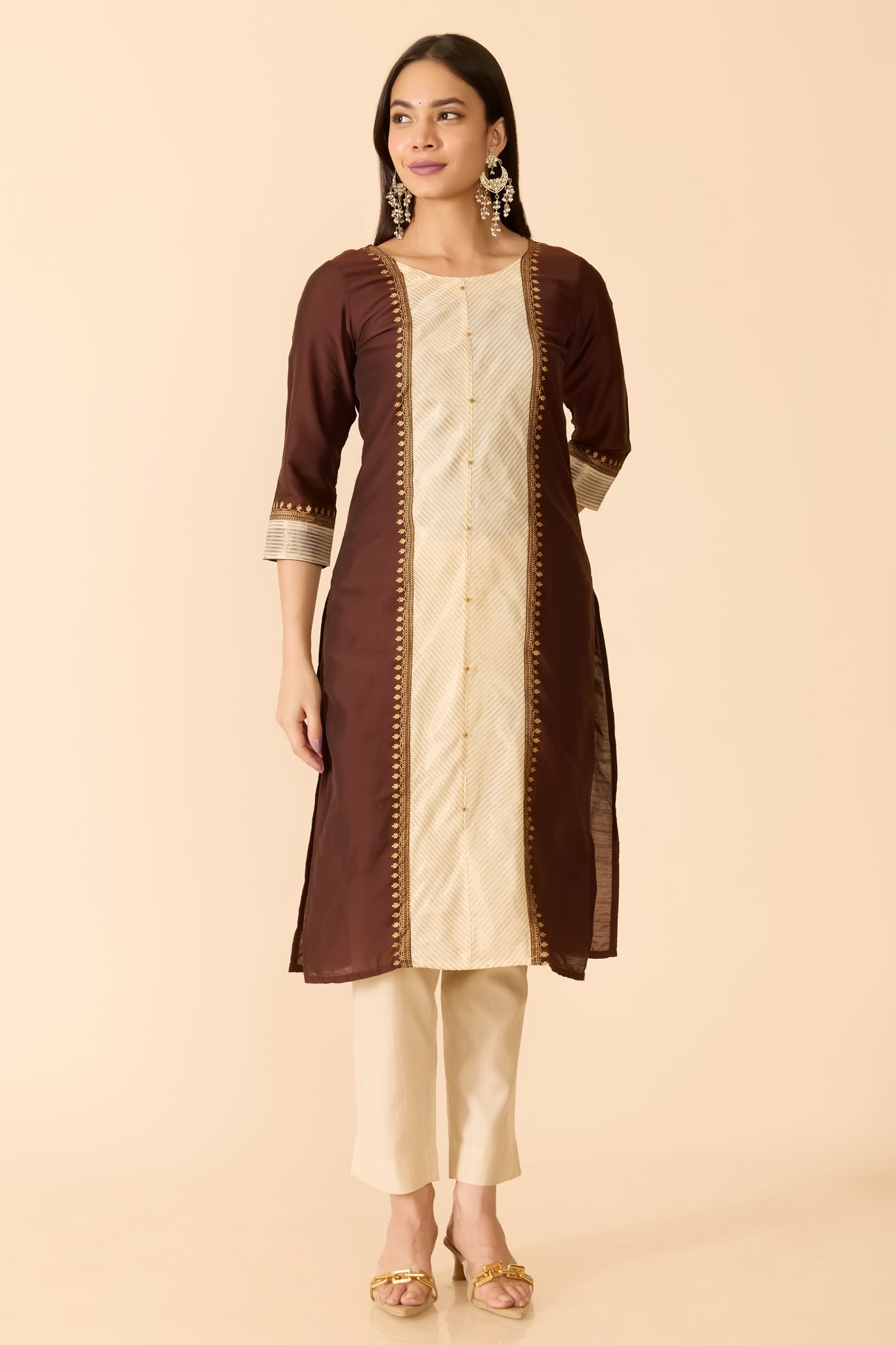 BROWN STARIGHT CUT KURTA