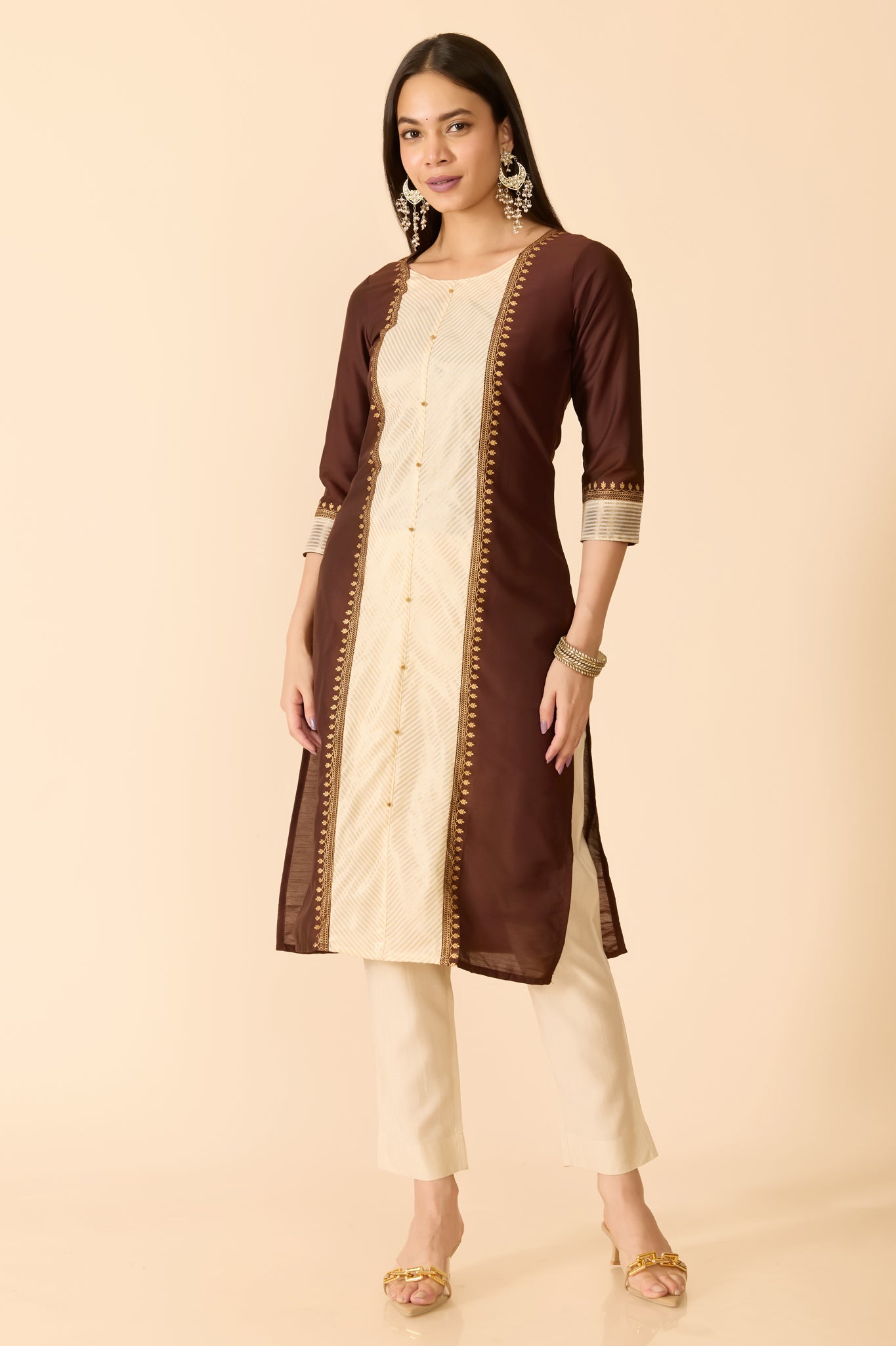 BROWN STARIGHT CUT KURTA