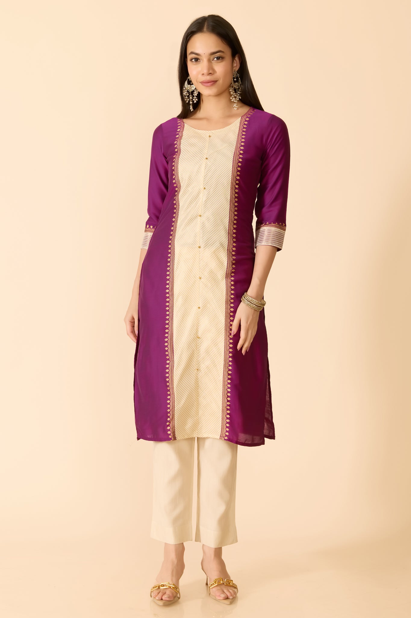 MAGENTA STARIGHT CUT KURTA