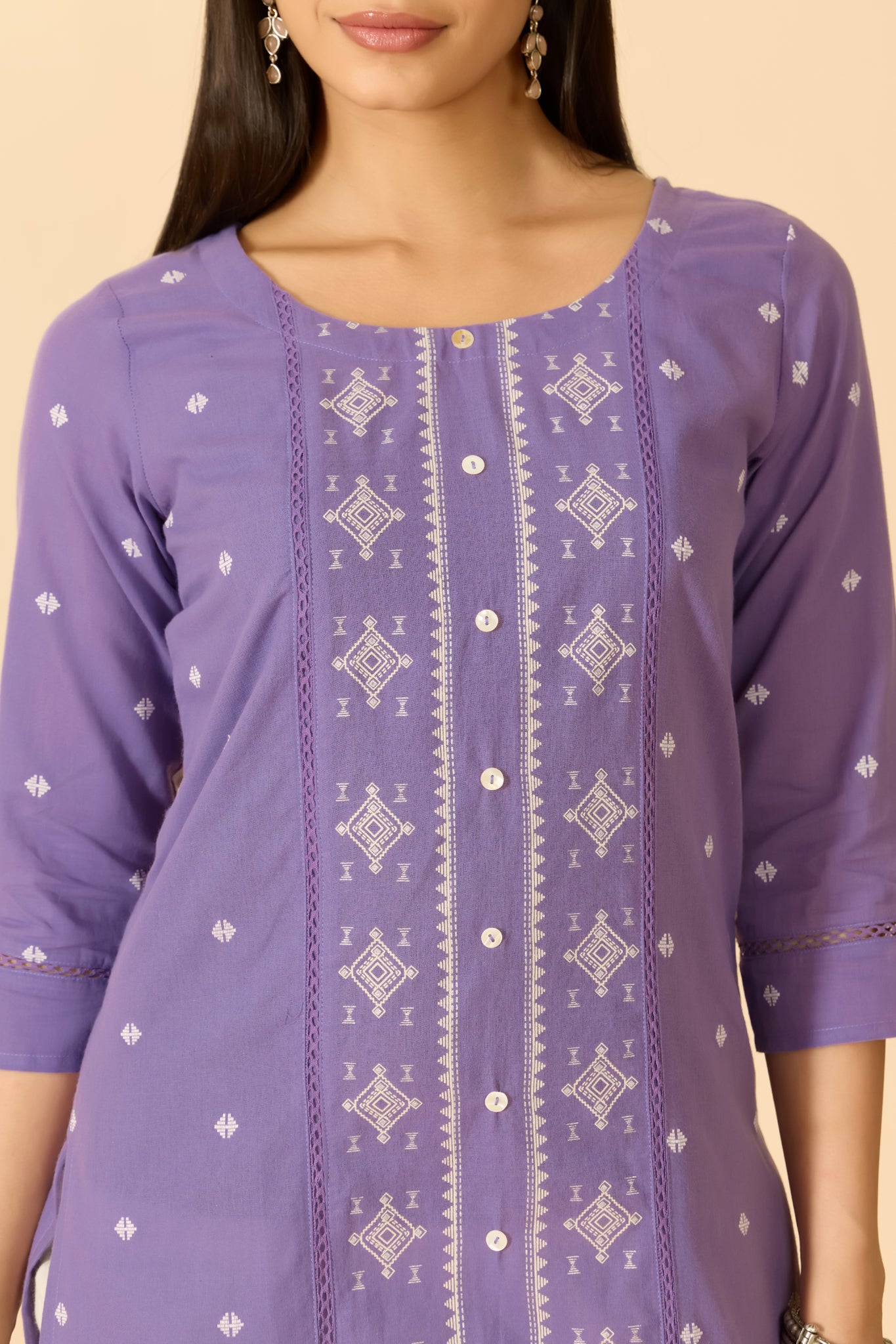 LAVENDER DOBBY COTTON KURTA