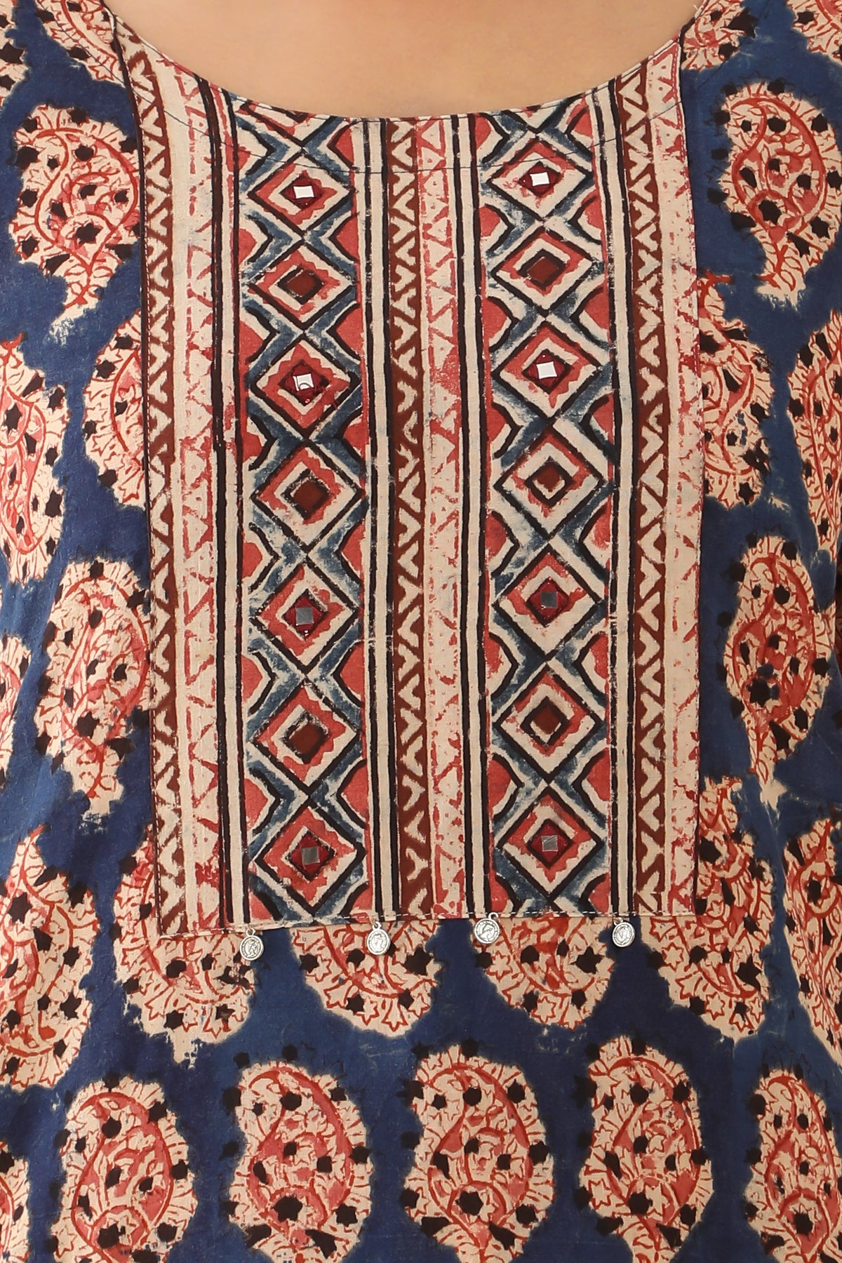 All Over Block Printed Kurta Blue
