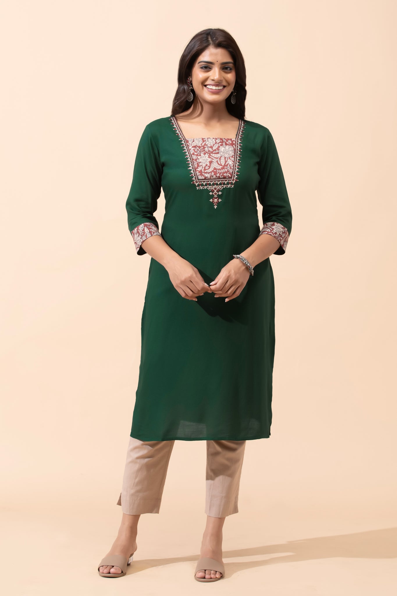 Green Kalamkari Kurta