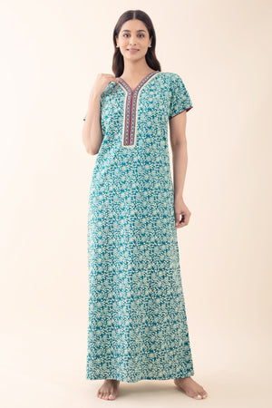 Floral Batik Printed Cotton Nighty