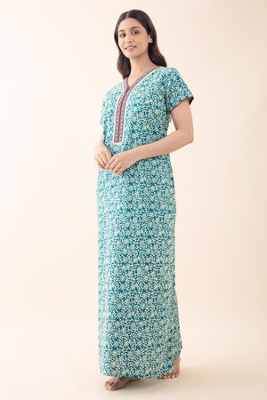 Floral Batik Printed Cotton Nighty