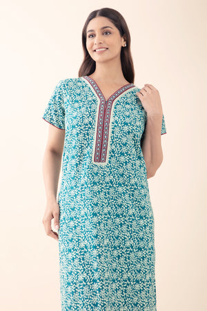Floral Batik Printed Cotton Nighty