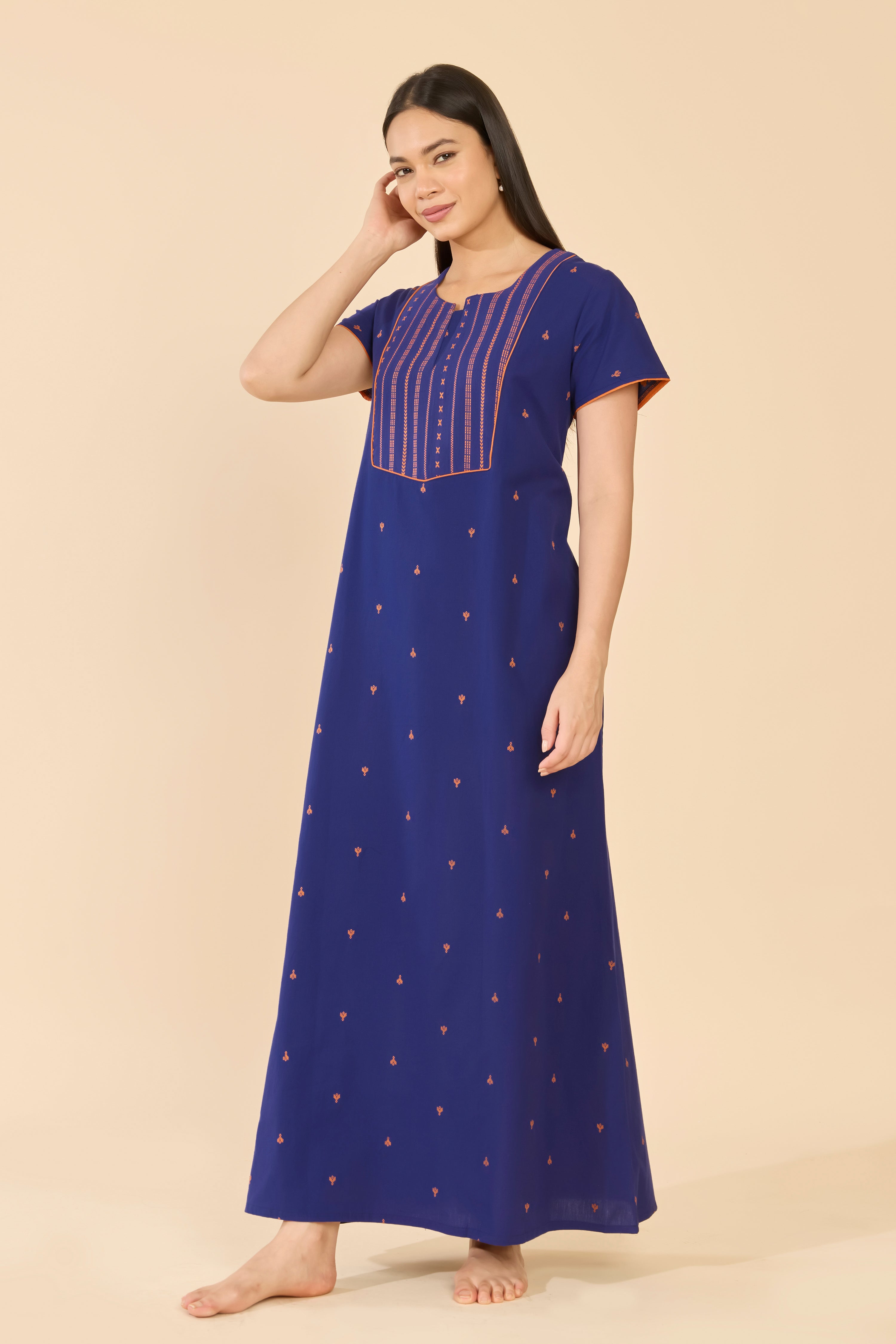 Purple Dobby Cotton Nightwear