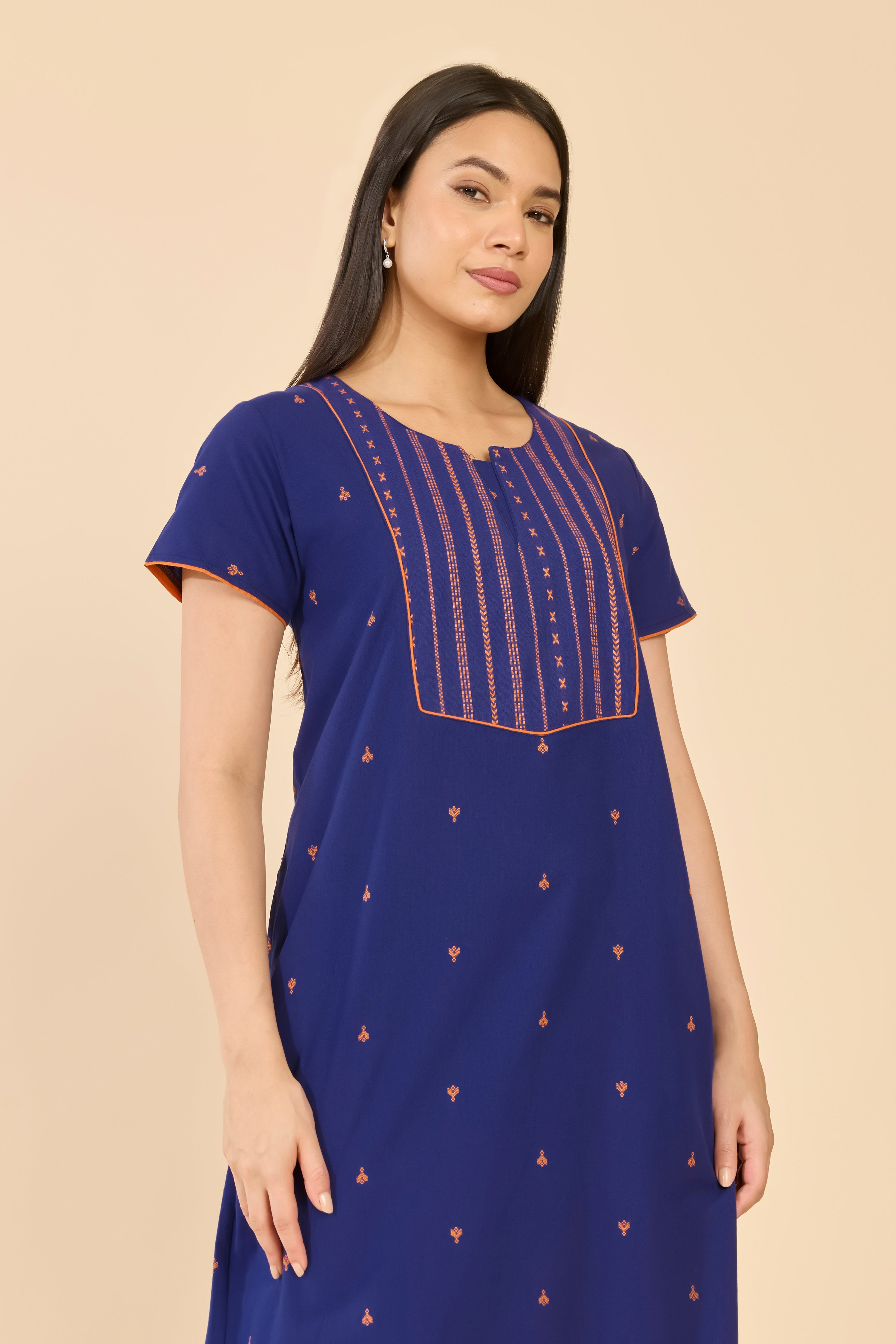 Purple Dobby Cotton Nightwear