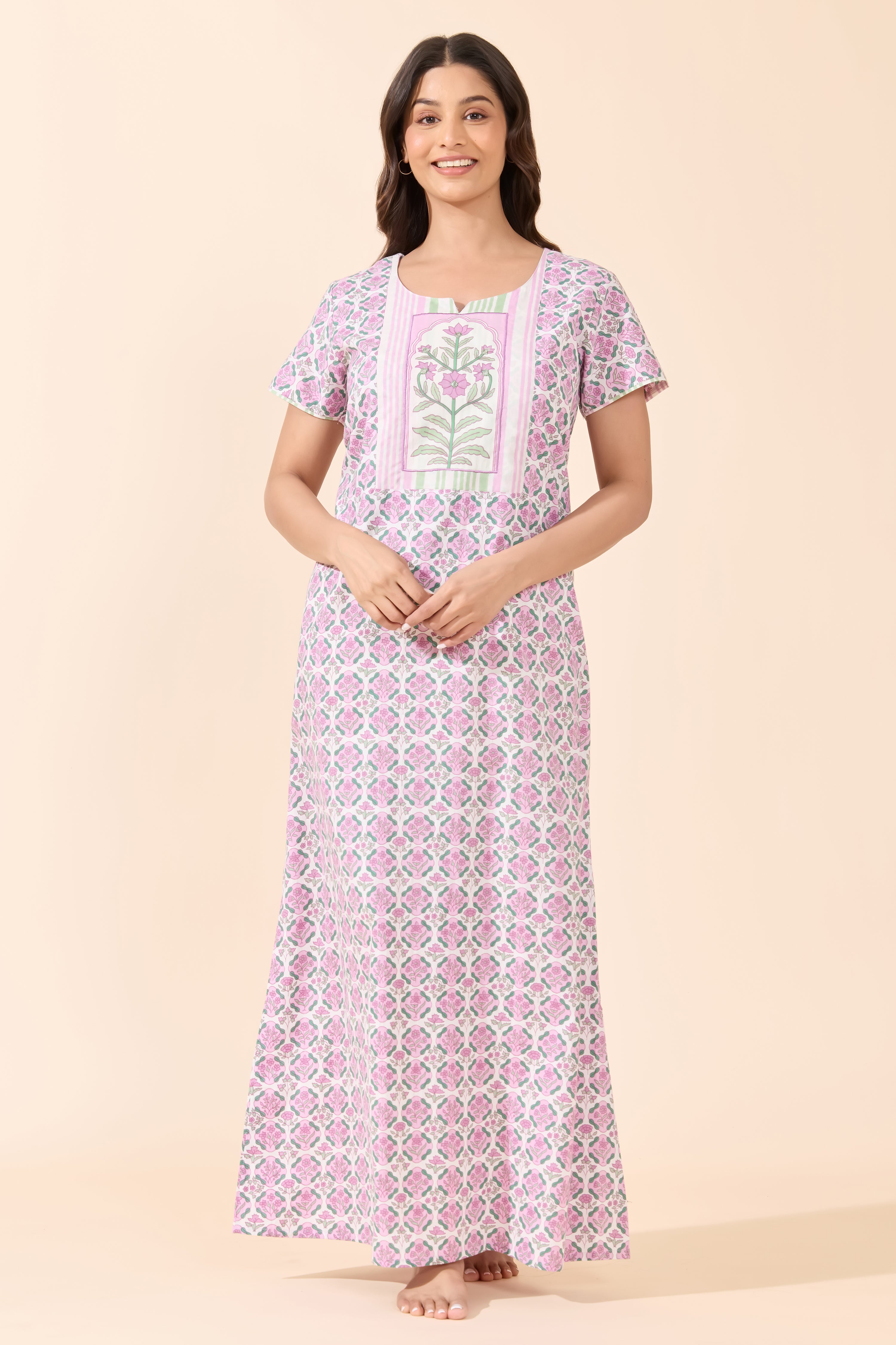 Lavender Garden Floral Cotton Nightwear