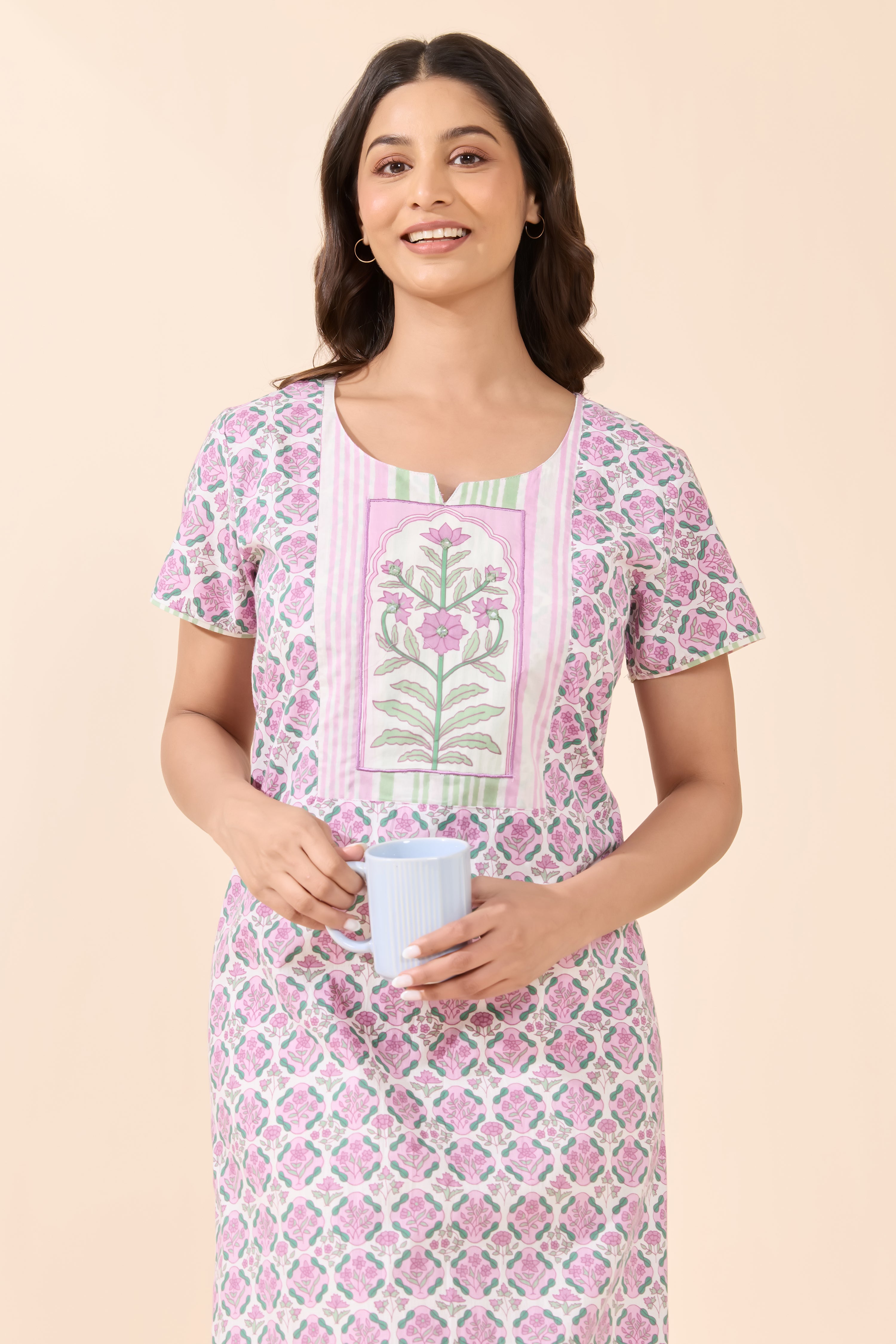 Lavender Garden Floral Cotton Nightwear