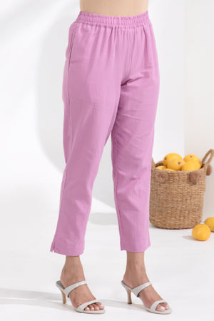 Light Pink A-Line Kurta Set with Shiffly & Hakoba Detailing