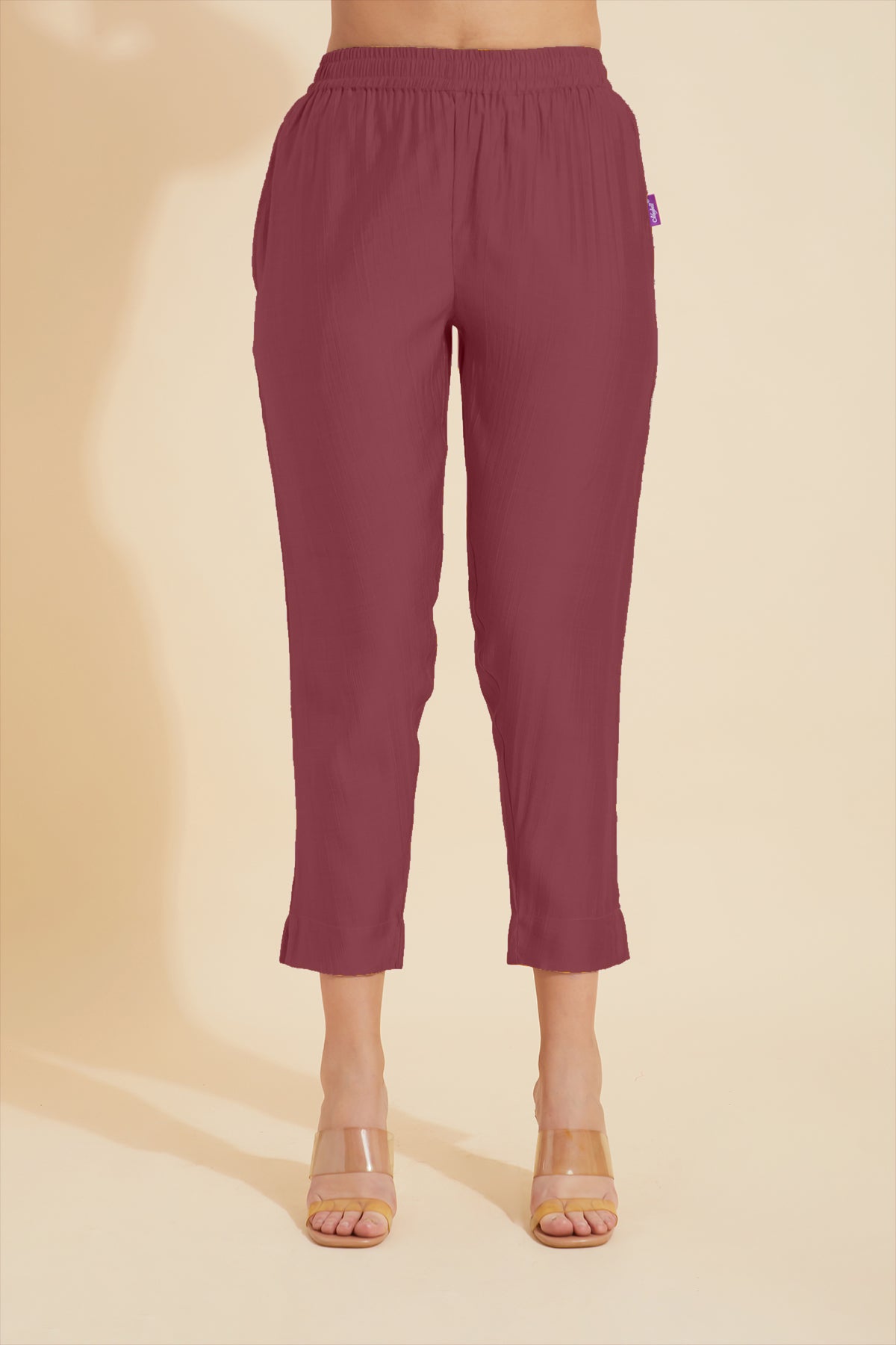 Solid Straight Pant - Brown