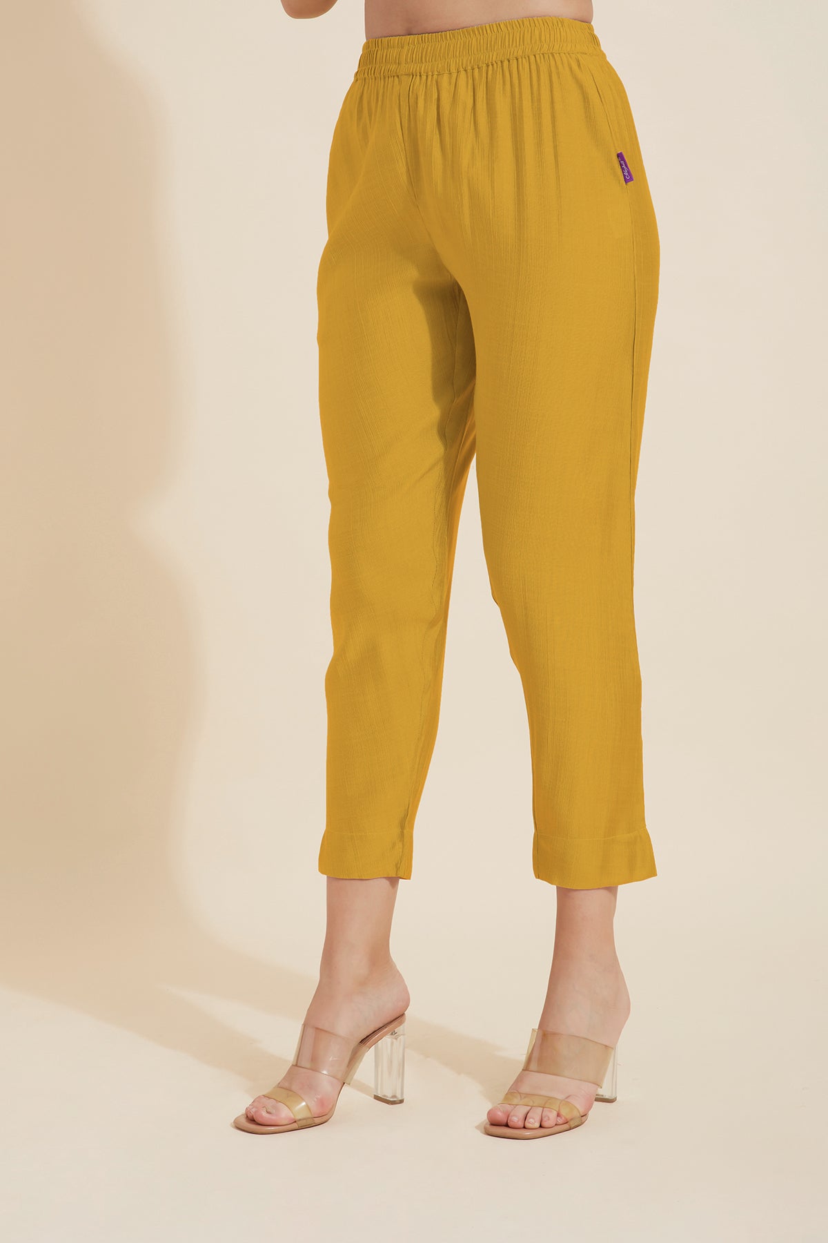 Solid Straight Pant - Dark Mustard