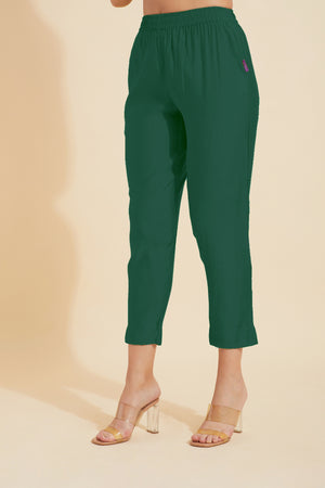 Solid Straight Pant - Light Green