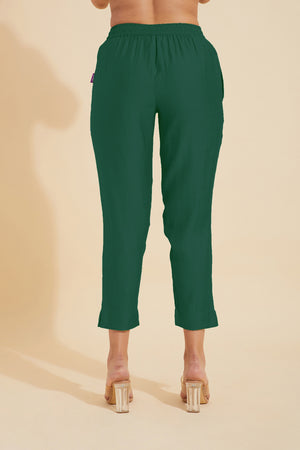 Solid Straight Pant - Light Green