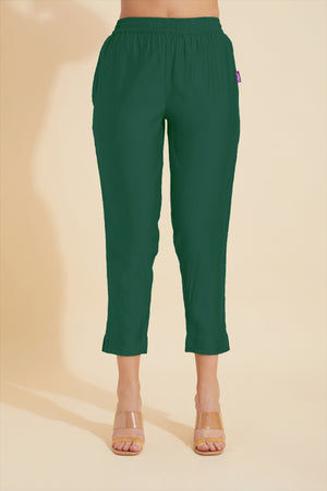 Solid Straight Pant - Light Green