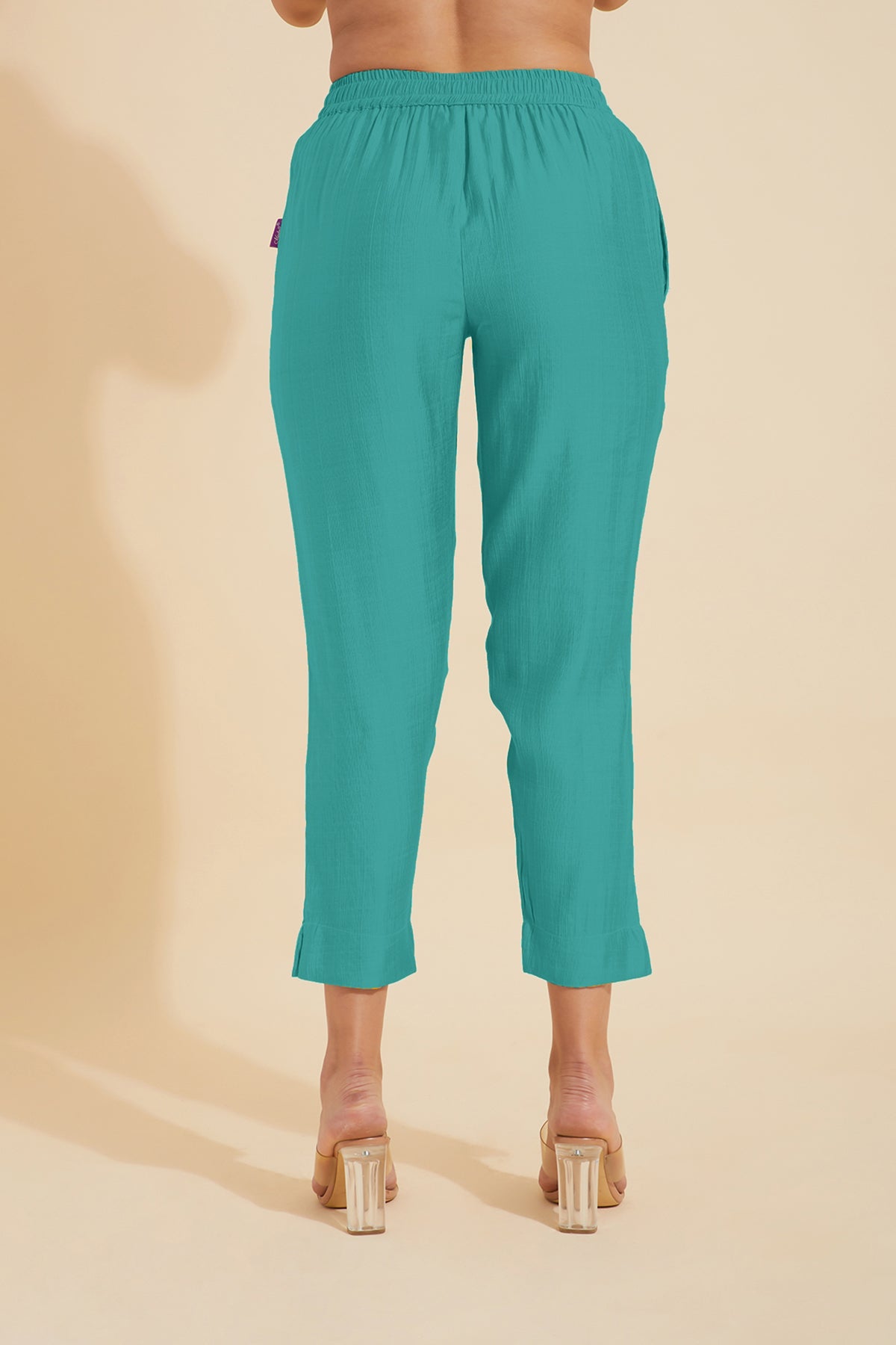 Solid Straight Pant - Turquoise