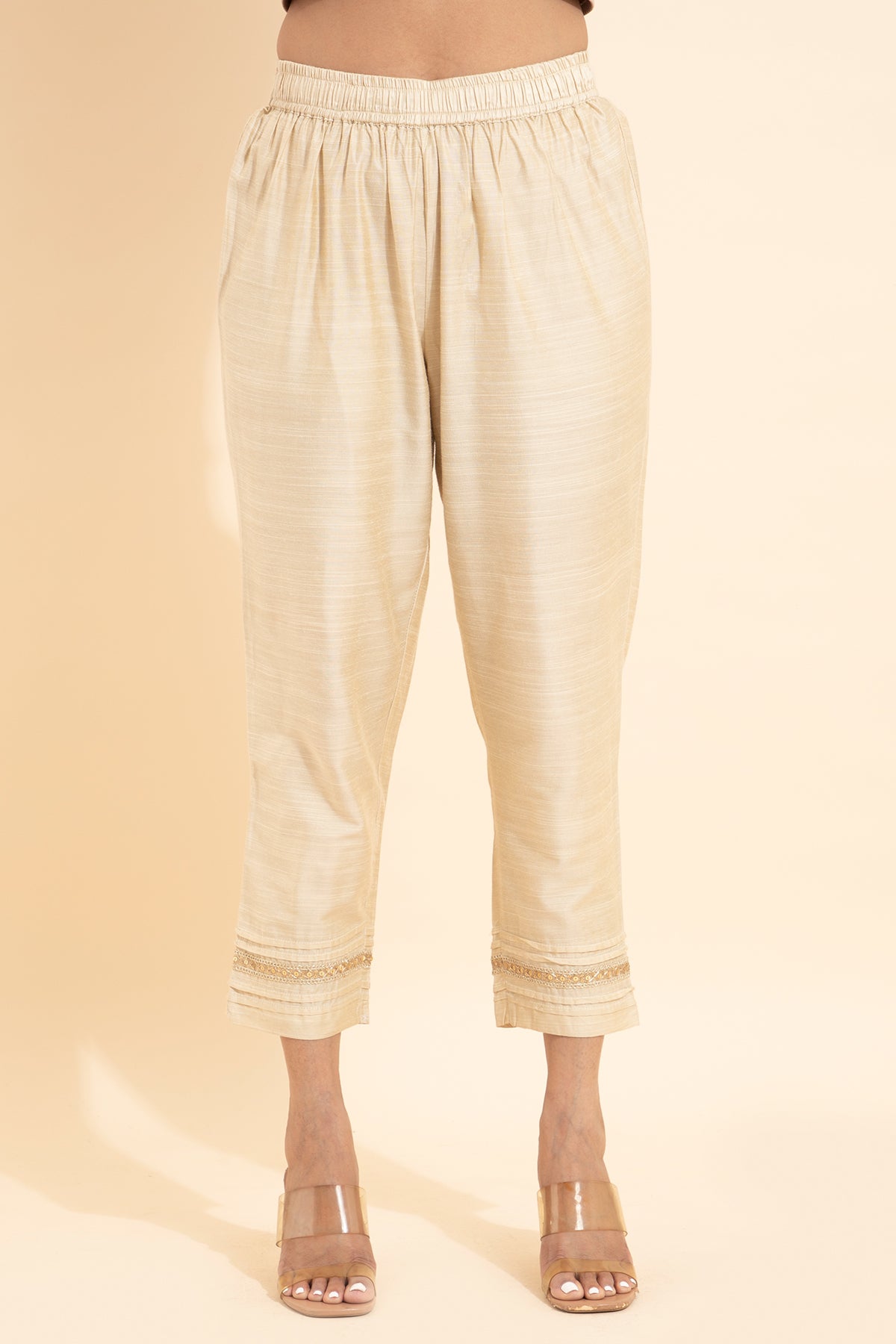 Solid Straight Pant - Off White