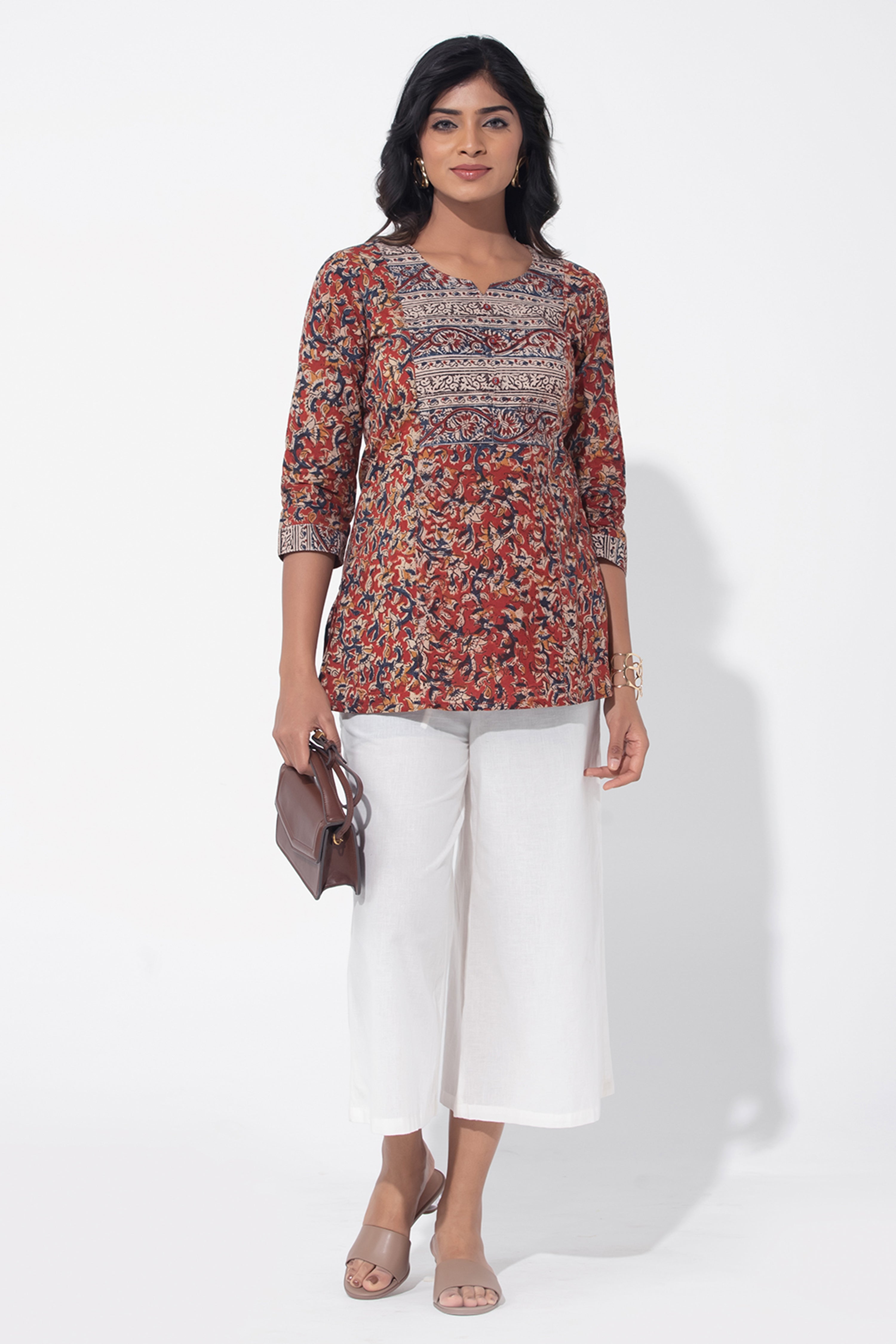 Red Kalamkari Cotton Tunic