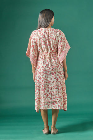 Floral Printed A Line Maternity Kurta Pink