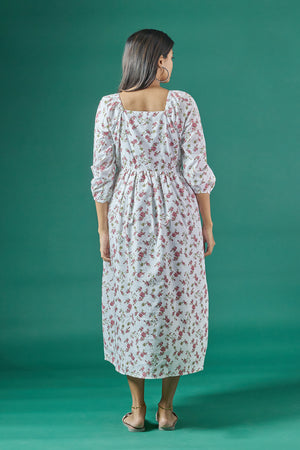 Floral Printed A Line Maternity Kurta Pink