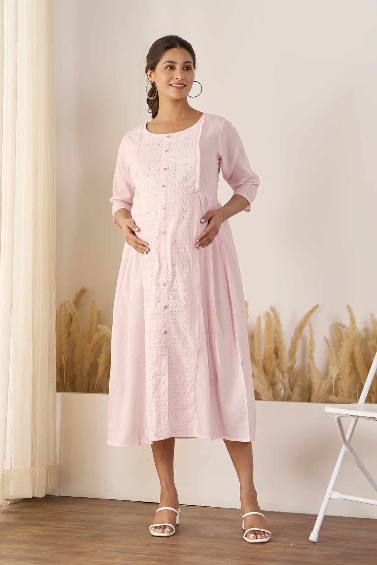 Buy Pastel Pink Cotton Maternity Dress Online Buy Pastel Pink Cotton Maternity Dress Online