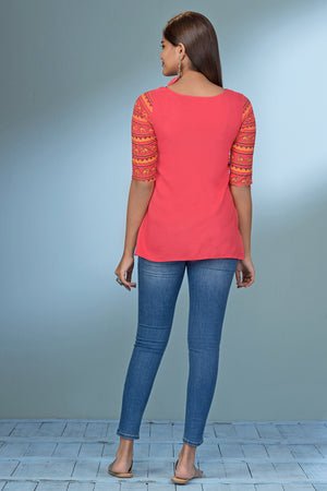 Mandala Printed Tunic - Pink