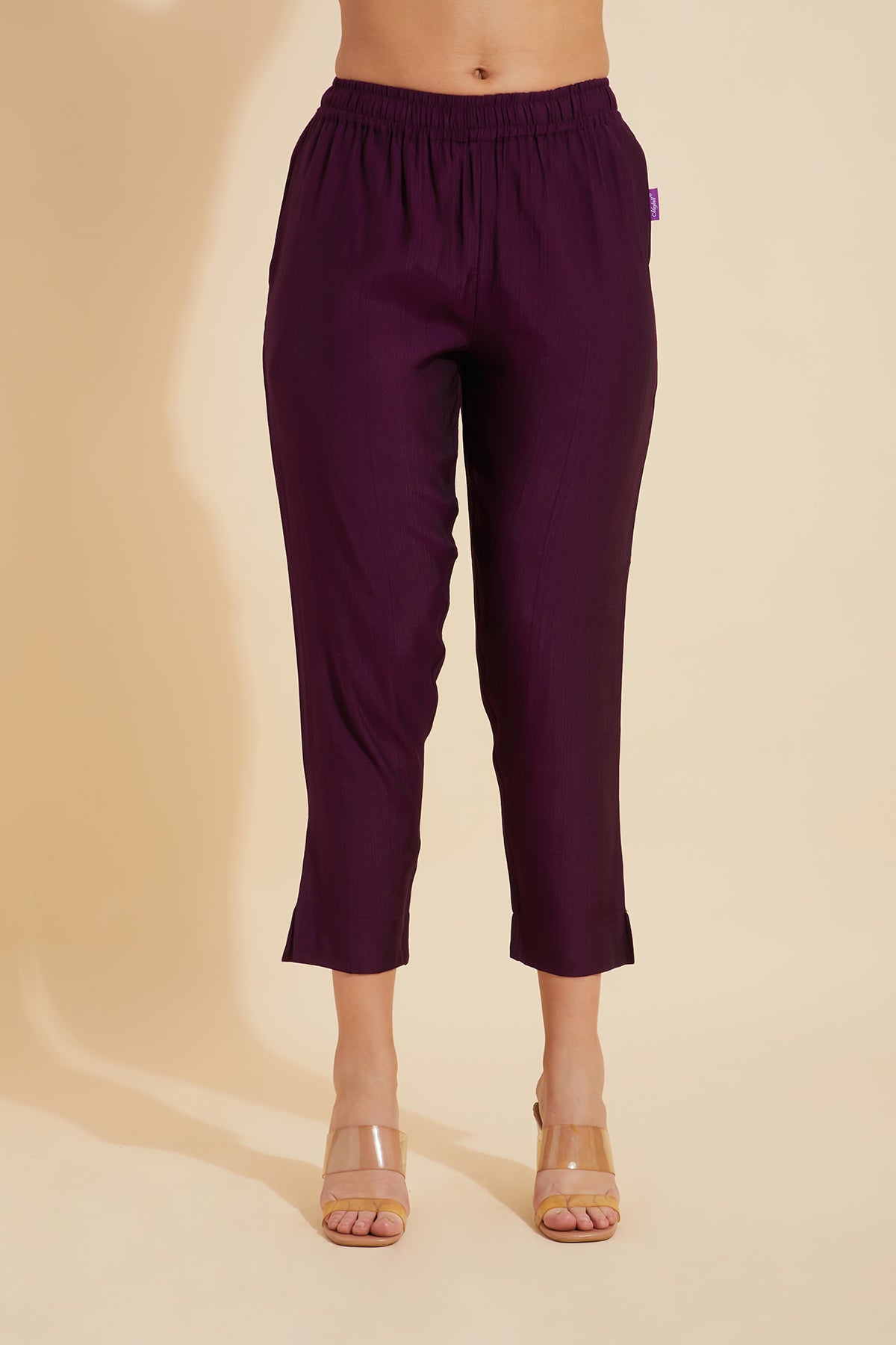 Solid Straight Pant - Purple