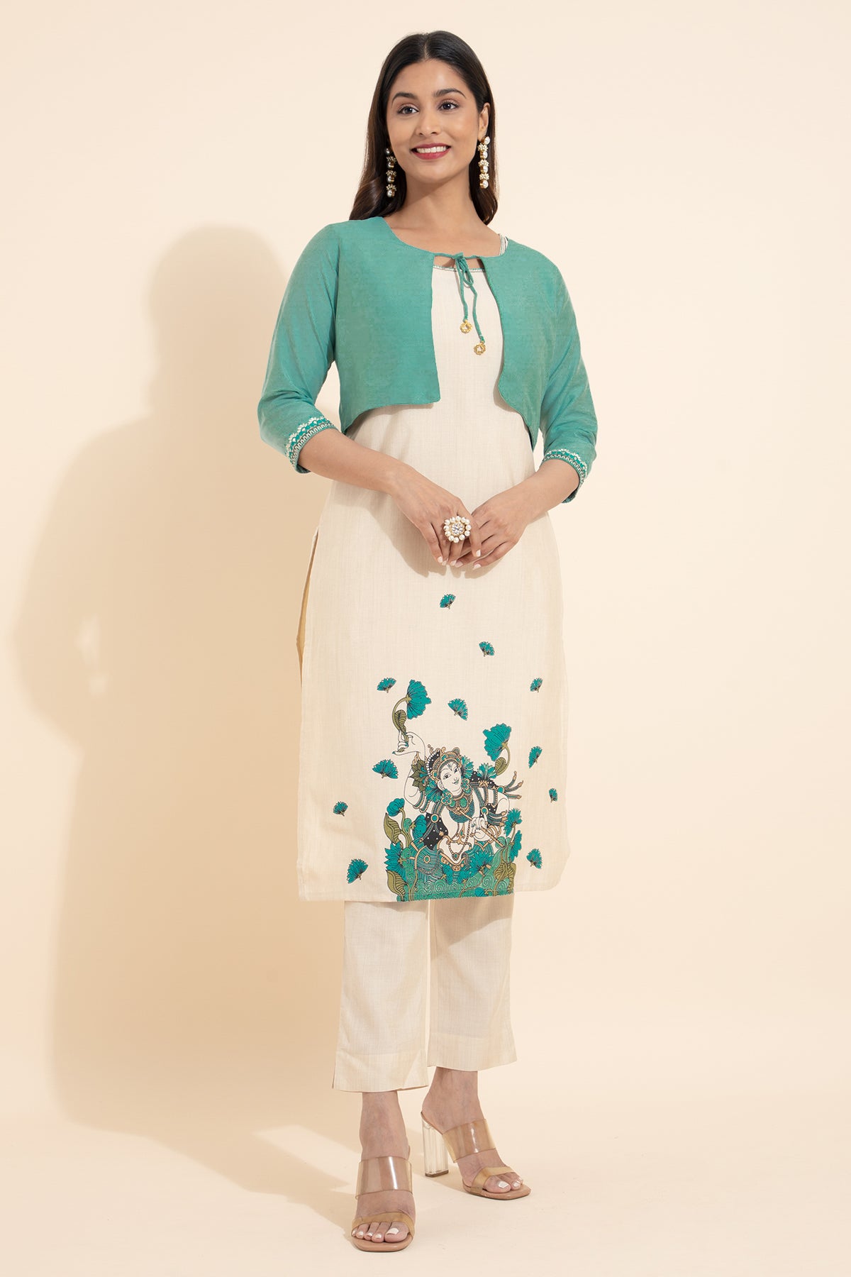 Cotton overcoat kurta for women