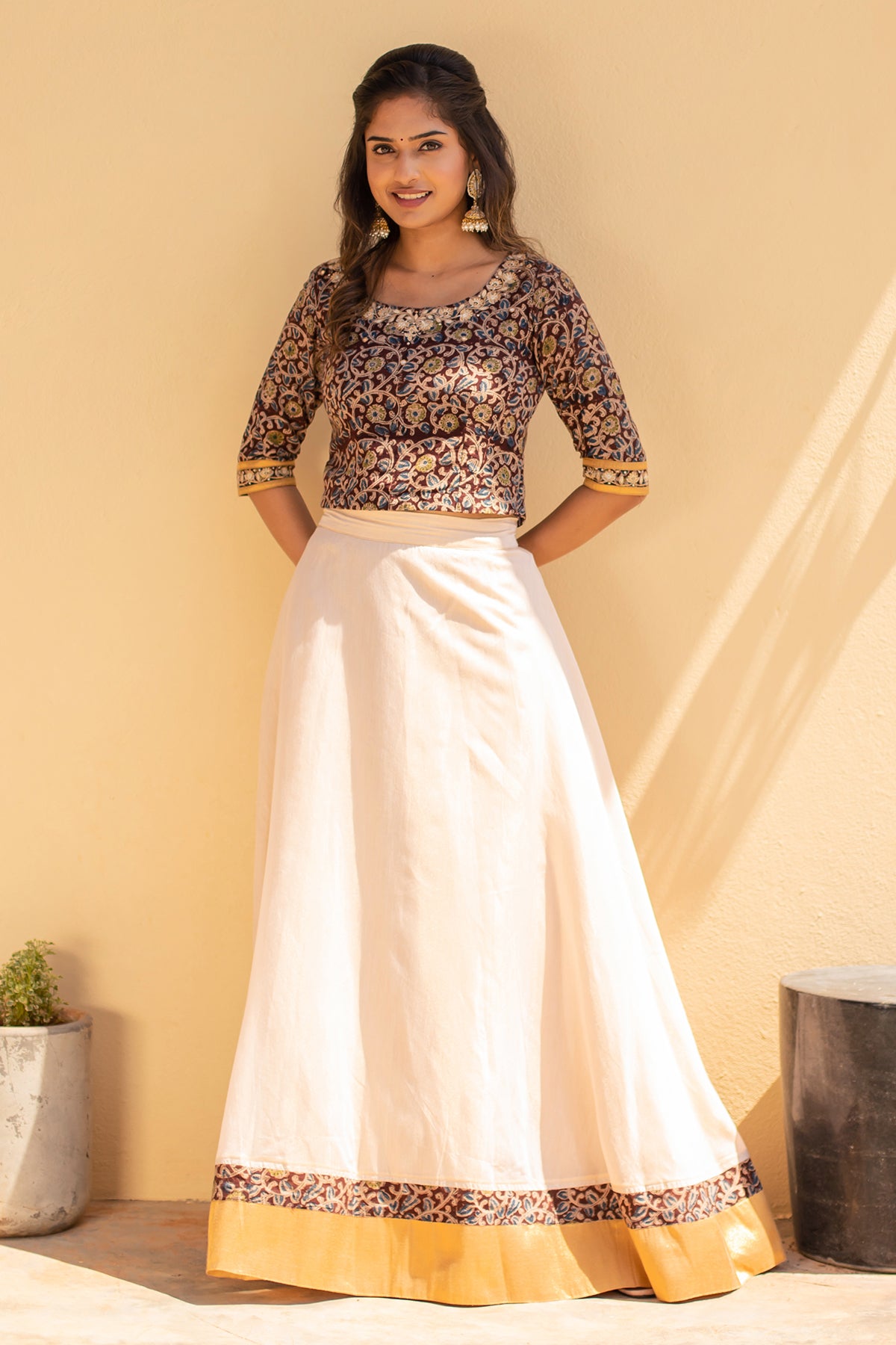 Crop Top Maxi Skirt And T Shirt Party Wear Crop Top Maxi Skirt Set