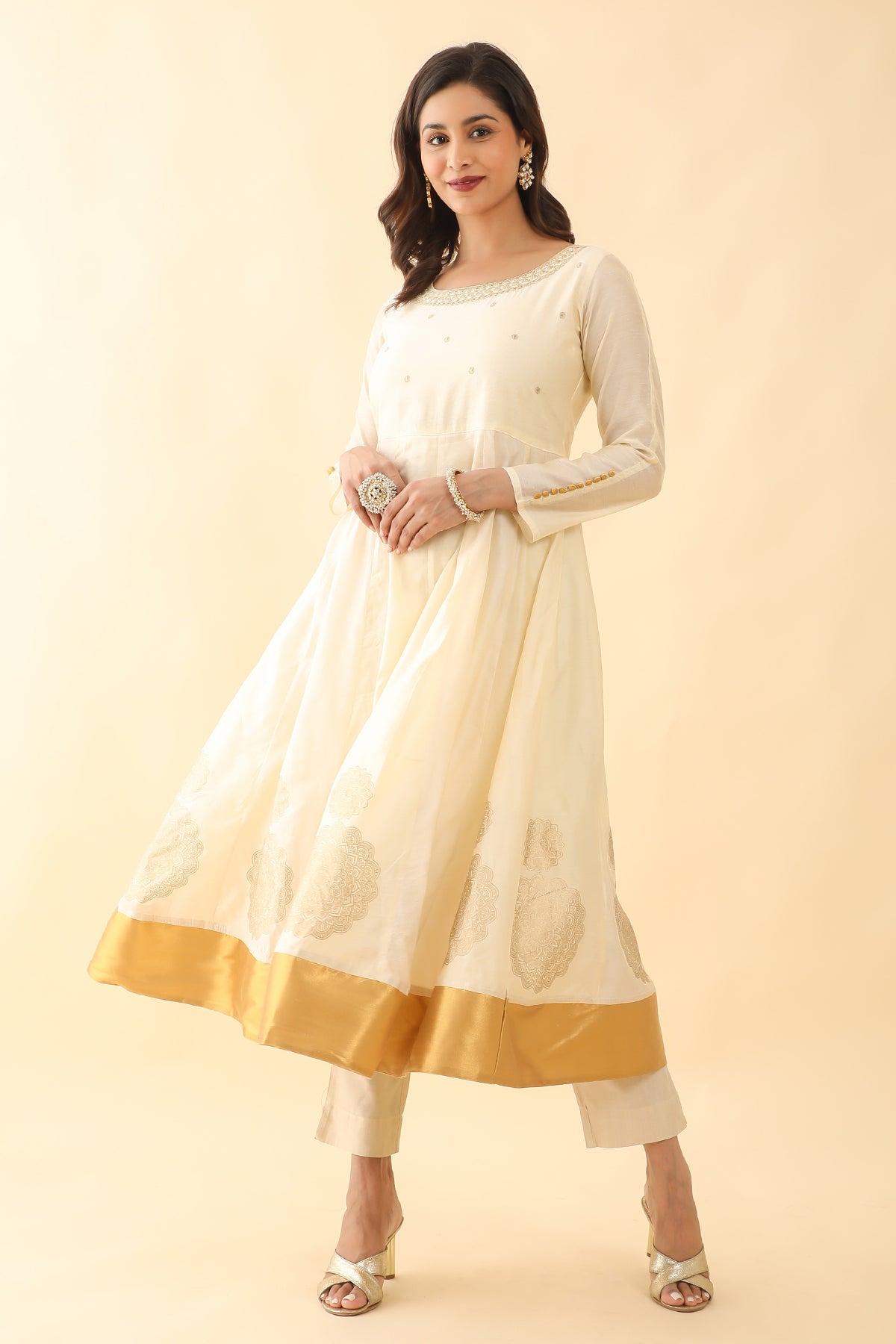 Kurtas Buy Women Kurtis Affordable Online in India Ethnic Wear Tagged Off White Maybell Womens Fashion