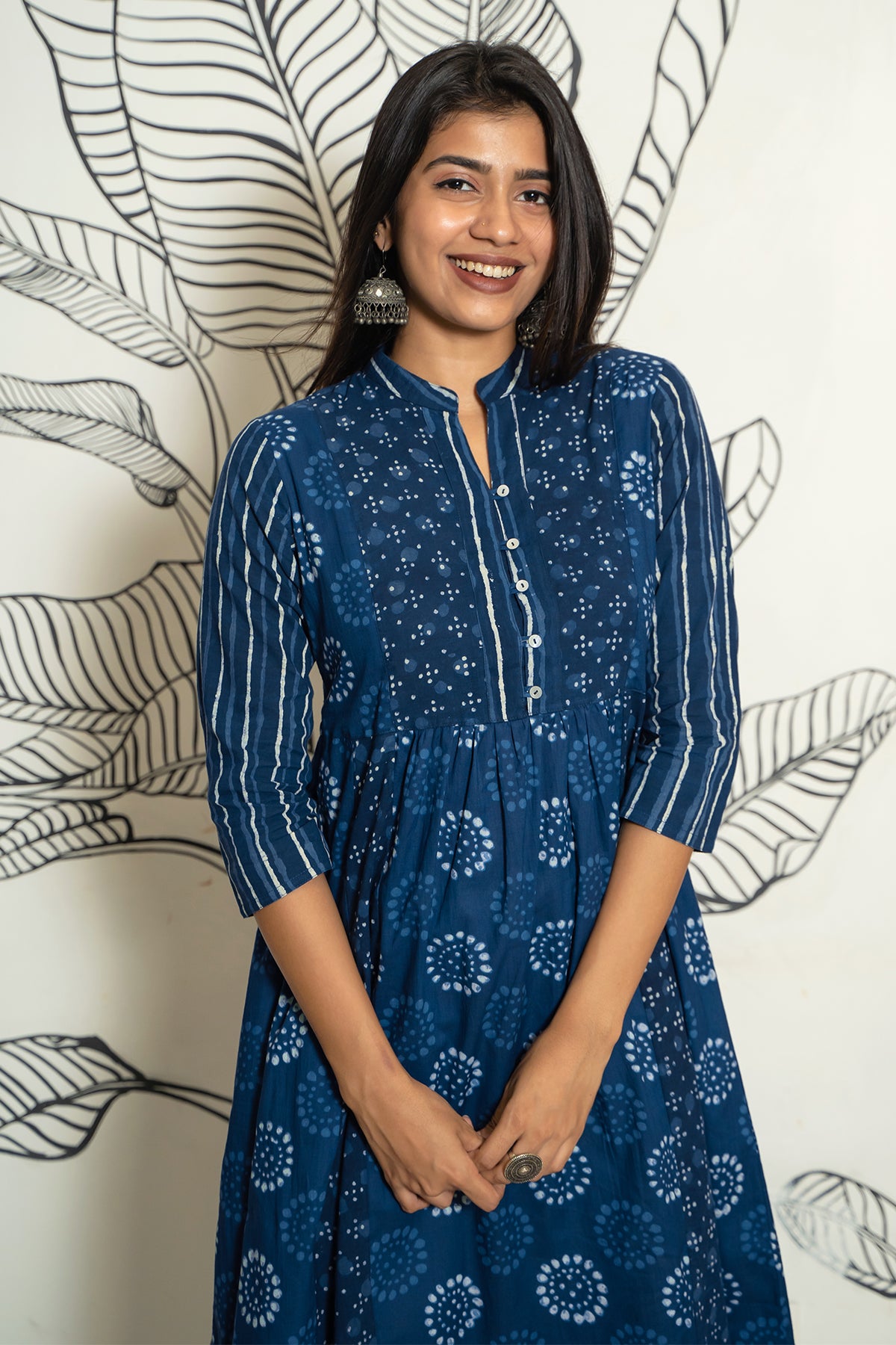 All Over Batik Printed Kurta - Blue