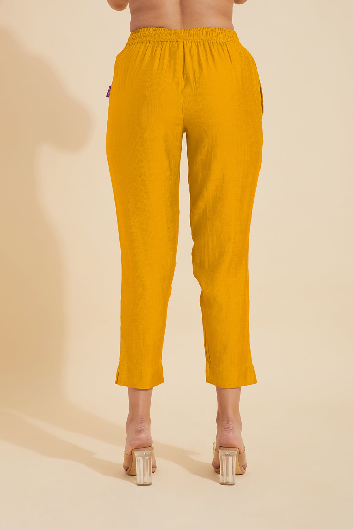 Solid Straight Pant Mustard