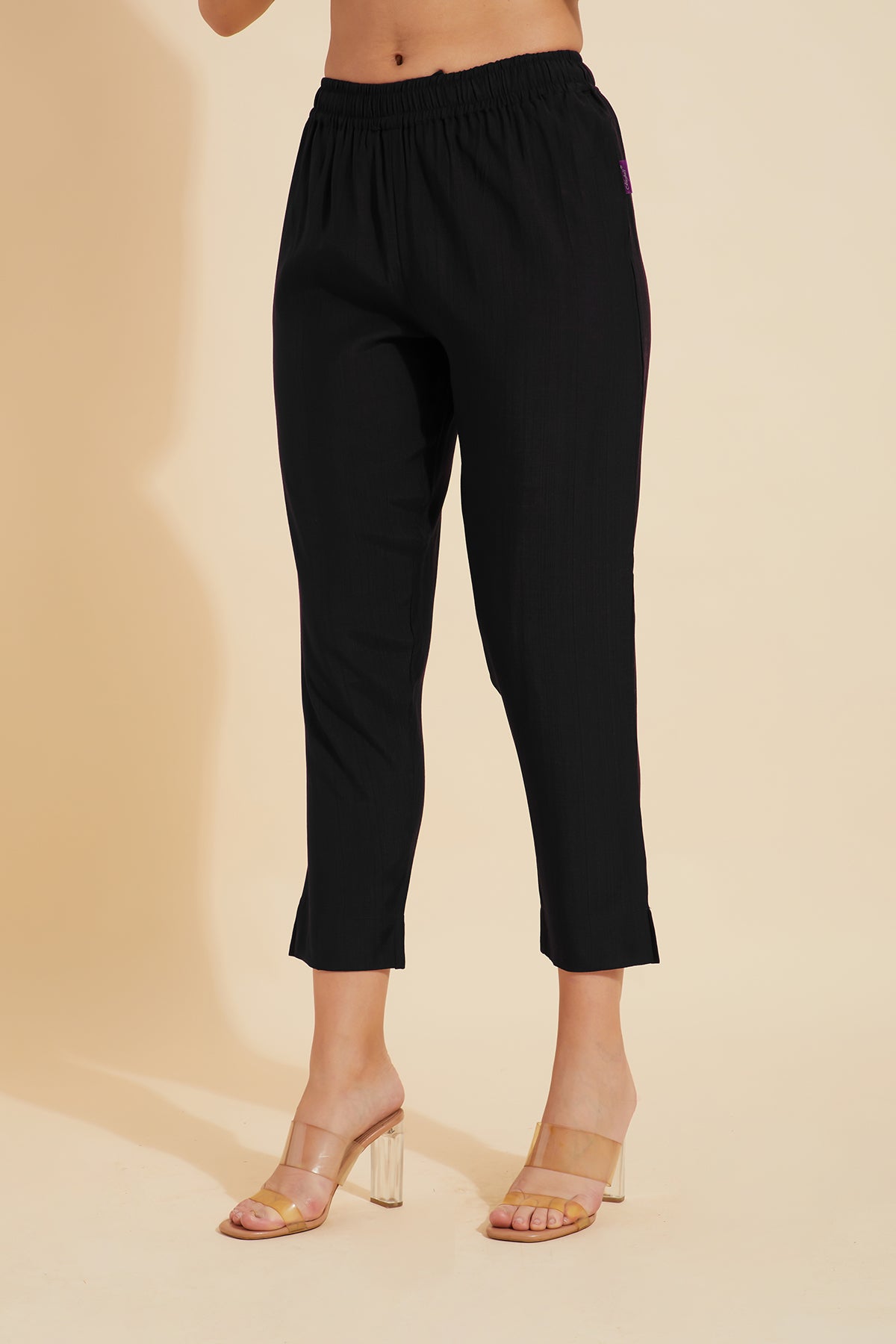 Solid Straight Pant - Black