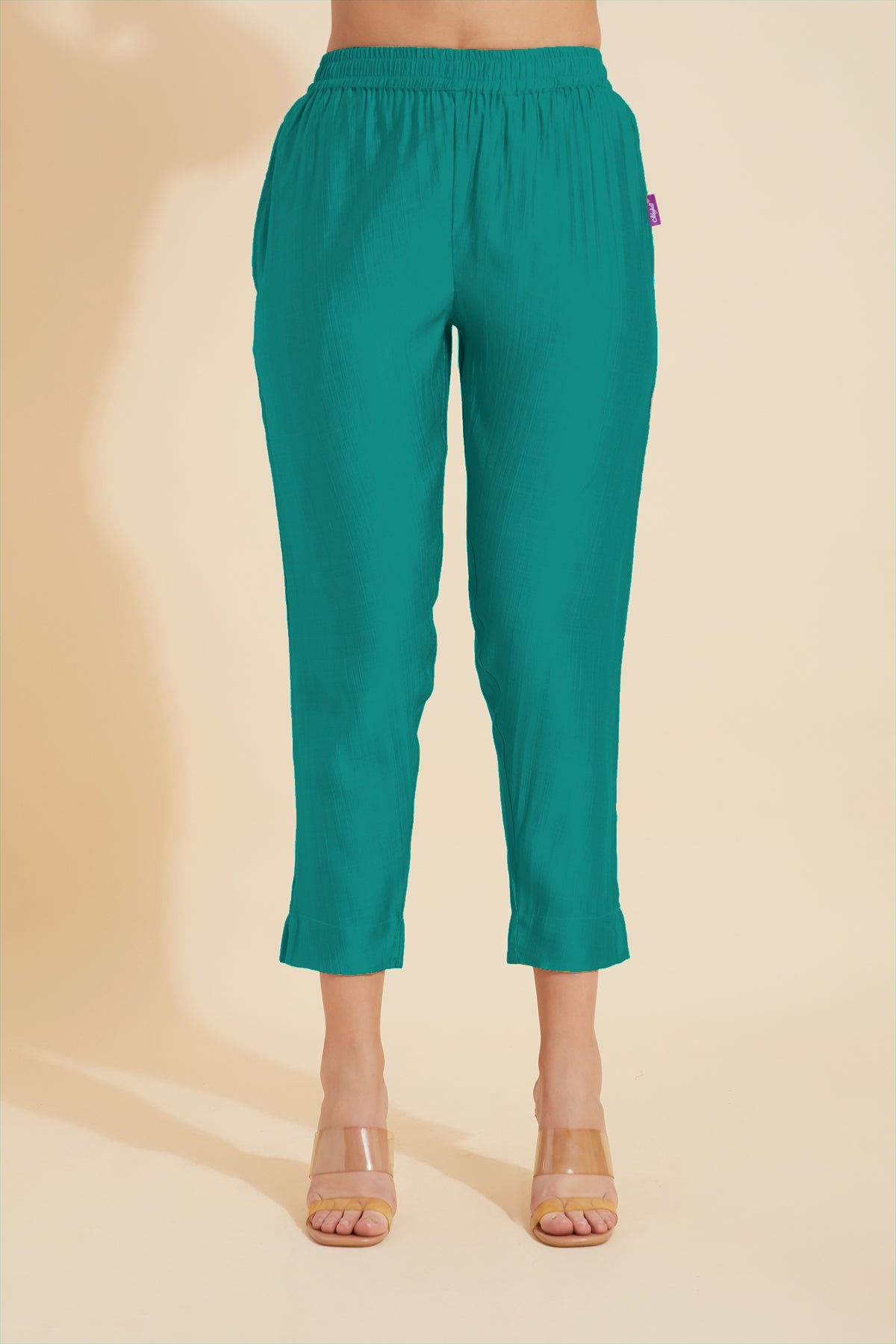 Solid Straight Pant - Turquoise