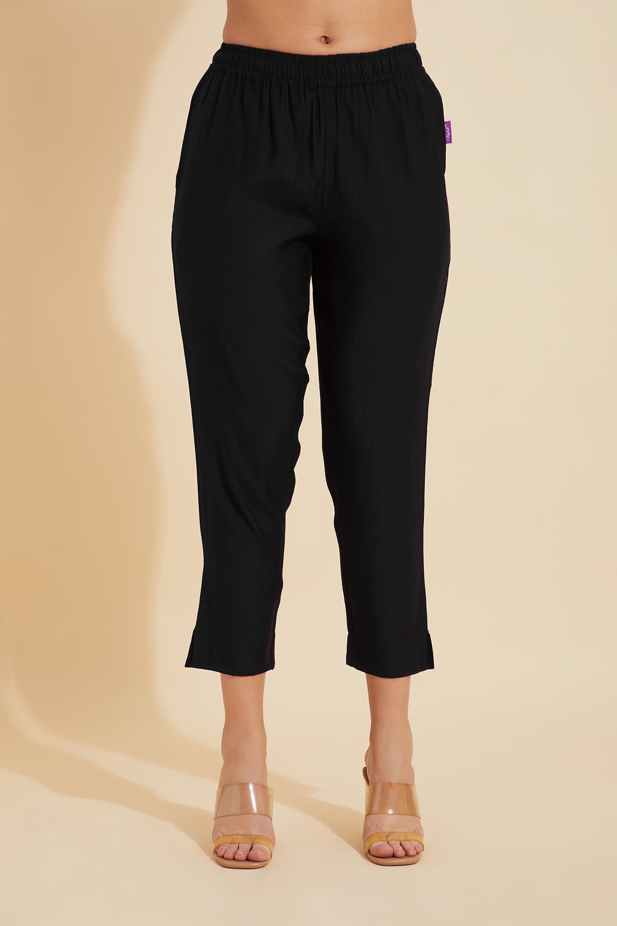 Solid Straight Pant - Black