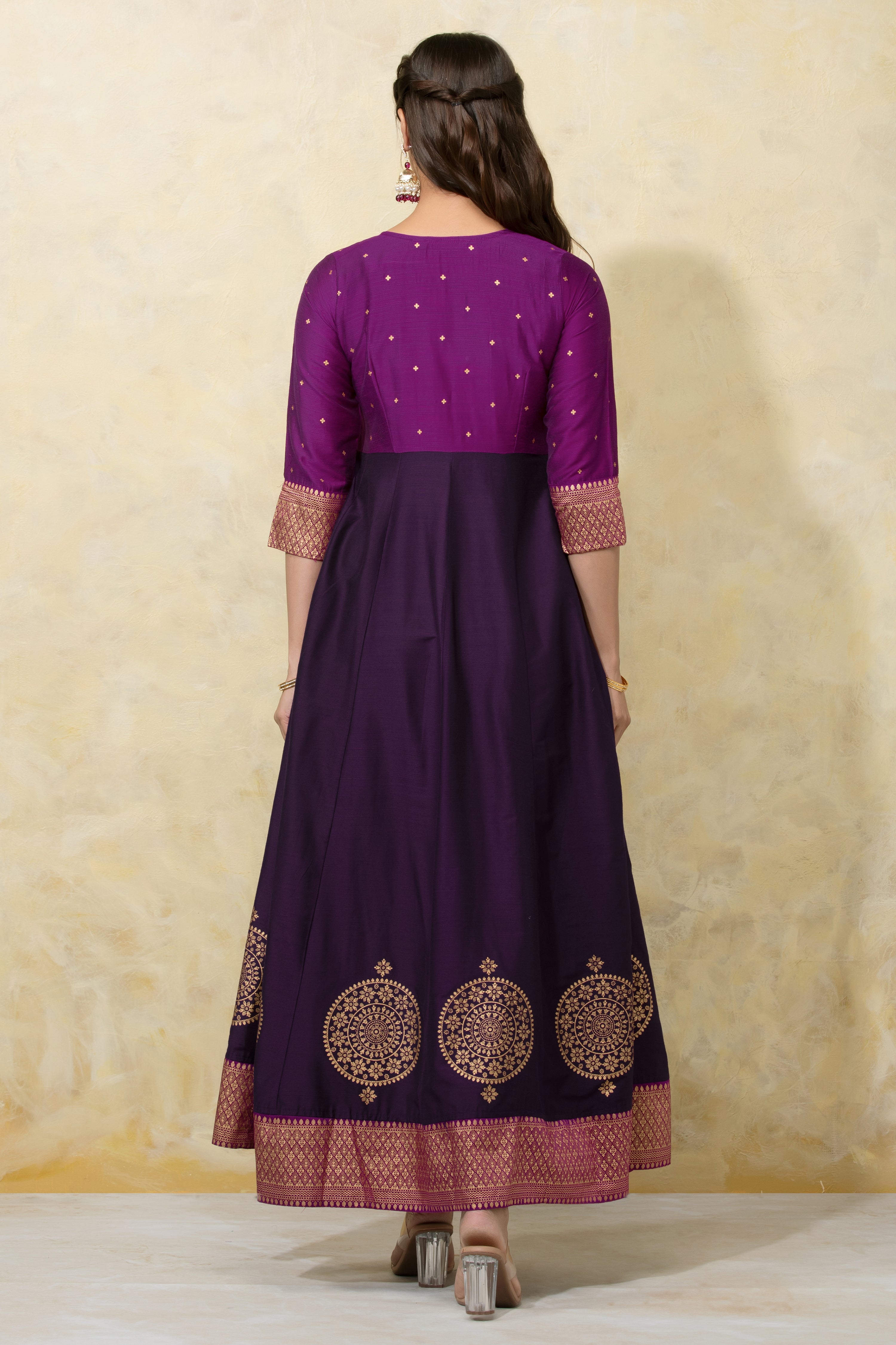 Mandala Printed Festive Anarkali - Purple