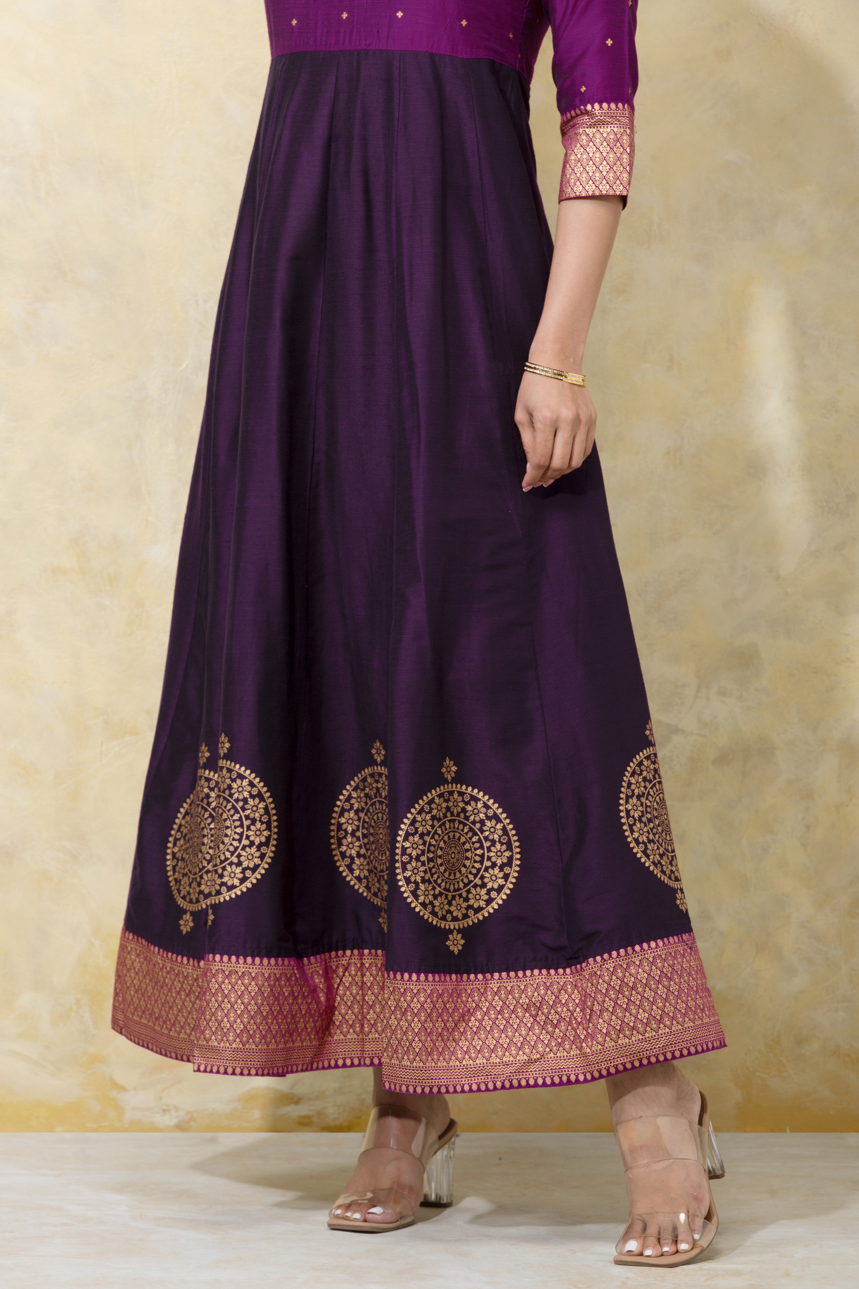 Mandala Printed Festive Anarkali - Purple