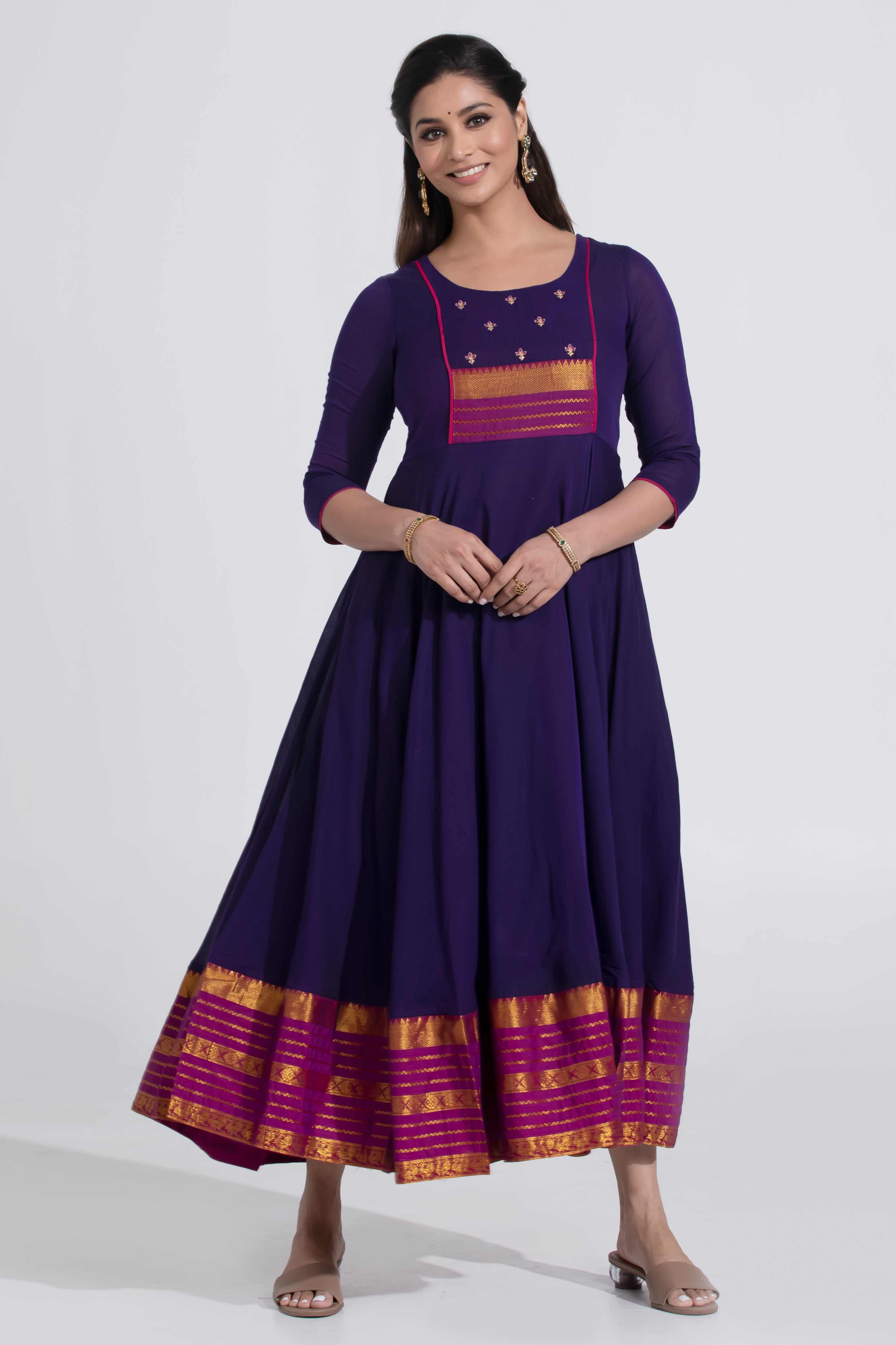 mangalagiri cotton anarkali dress Nakshatra