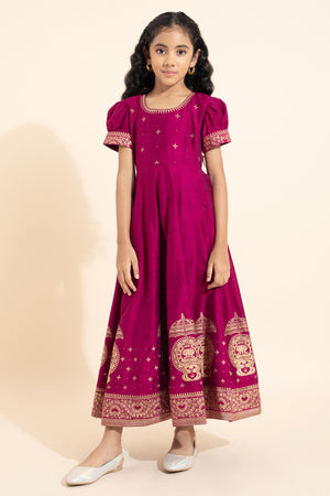 Kathakali Printed Kids Anarkali - Magenta