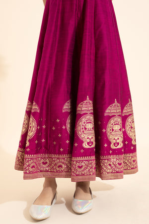 Kathakali Printed Kids Anarkali - Magenta
